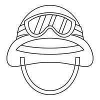 Military metal helmet icon, outline style icon vector