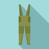 Fisherman long pants icon, flat style vector