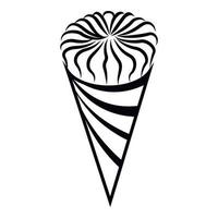 Ice cream icon, outline style vector