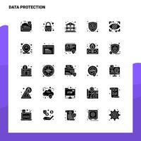 25 Data Protection Icon set Solid Glyph Icon Vector Illustration Template For Web and Mobile Ideas for business company