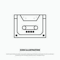 Analog Audio Cassette Compact Deck Line Icon Vector