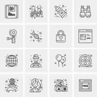 16 iconos universales de negocios vector ilustración de icono creativo para usar en proyectos relacionados con la web y dispositivos móviles