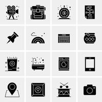 16 iconos universales de negocios vector ilustración de icono creativo para usar en proyectos relacionados con la web y dispositivos móviles