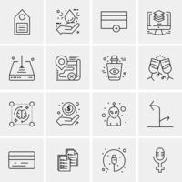 16 iconos universales de negocios vector ilustración de icono creativo para usar en proyectos relacionados con la web y dispositivos móviles