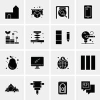 16 iconos universales de negocios vector ilustración de icono creativo para usar en proyectos relacionados con la web y dispositivos móviles