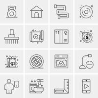 16 iconos universales de negocios vector ilustración de icono creativo para usar en proyectos relacionados con la web y dispositivos móviles