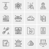 16 iconos universales de negocios vector ilustración de icono creativo para usar en proyectos relacionados con la web y dispositivos móviles