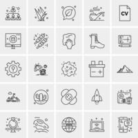 25 iconos de negocios universales vector ilustración de icono creativo para usar en proyectos relacionados con la web y dispositivos móviles