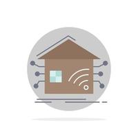 Automation home house smart network Flat Color Icon Vector