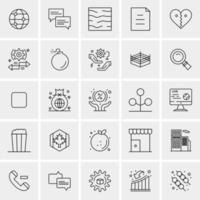 25 iconos de negocios universales vector ilustración de icono creativo para usar en proyectos relacionados con la web y dispositivos móviles