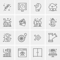 16 iconos universales de negocios vector ilustración de icono creativo para usar en proyectos relacionados con la web y dispositivos móviles