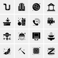 16 iconos universales de negocios vector ilustración de icono creativo para usar en proyectos relacionados con la web y dispositivos móviles