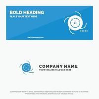 Black Cosmos Field Galaxy Gravitational SOlid Icon Website Banner and Business Logo Template vector