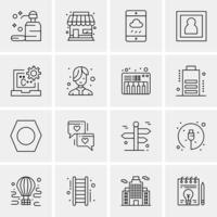 16 iconos universales de negocios vector ilustración de icono creativo para usar en proyectos relacionados con la web y dispositivos móviles