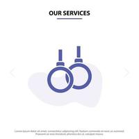 Our Services Athletic Ring Sport Healthcare Solid Glyph Icon Web card Template vector