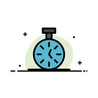 Stopwatch Time Timer Count  Business Flat Line Filled Icon Vector Banner Template