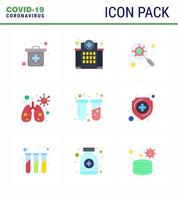 25 Coronavirus Emergency Iconset Blue Design such as tubes chemistry devirus virus anatomy viral coronavirus 2019nov disease Vector Design Elements