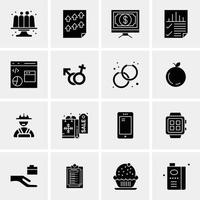 16 iconos universales de negocios vector ilustración de icono creativo para usar en proyectos relacionados con la web y dispositivos móviles