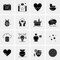 16 iconos universales de negocios vector ilustración de icono creativo para usar en proyectos relacionados con la web y dispositivos móviles