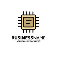 Cpu Microchip Processor Business Logo Template Flat Color vector