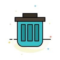 Trash Basket Bin Can Container Dustbin Office Abstract Flat Color Icon Template vector