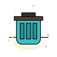 Trash Basket Bin Can Container Dustbin Office Abstract Flat Color Icon Template vector