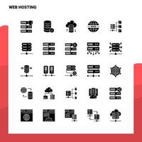 25 Web Hosting Icon set Solid Glyph Icon Vector Illustration Template For Web and Mobile Ideas for business company