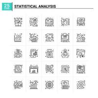 25 Statistical Analysis icon set vector background