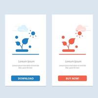 Biology Plant Science Sun  Blue and Red Download and Buy Now web Widget Card Template vector