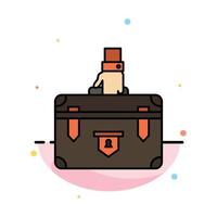 Suitcase Briefcase Business Case Documents Marketing Portfolio Abstract Flat Color Icon Template vector