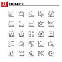 25 fondo de vector de conjunto de iconos de comercio electrónico