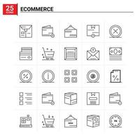 25 ECommerce icon set vector background