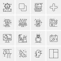 16 iconos universales de negocios vector ilustración de icono creativo para usar en proyectos relacionados con la web y dispositivos móviles