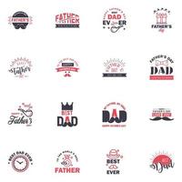 16 Black and Pink Happy Fathers Day Design Collection A set of twelve brown colored vintage style Fathers Day Designs on light background Editable Vector Design Elements