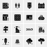 16 iconos universales de negocios vector ilustración de icono creativo para usar en proyectos relacionados con la web y dispositivos móviles