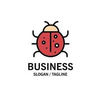 lindo insecto mariquita naturaleza primavera empresa logotipo plantilla color plano vector