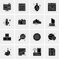 16 iconos universales de negocios vector ilustración de icono creativo para usar en proyectos relacionados con la web y dispositivos móviles