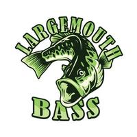 largemouth bass fishing logo illustration vector