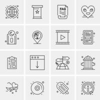 16 iconos universales de negocios vector ilustración de icono creativo para usar en proyectos relacionados con la web y dispositivos móviles