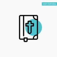 Book Bible Easter Holiday turquoise highlight circle point Vector icon
