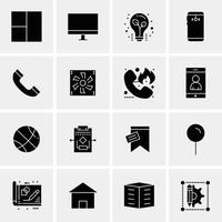 16 iconos universales de negocios vector ilustración de icono creativo para usar en proyectos relacionados con la web y dispositivos móviles