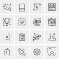 16 iconos universales de negocios vector ilustración de icono creativo para usar en proyectos relacionados con la web y dispositivos móviles