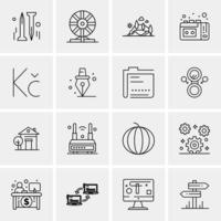 16 iconos universales de negocios vector ilustración de icono creativo para usar en proyectos relacionados con la web y dispositivos móviles