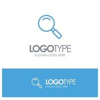 Glass Look Magnifying Search Blue outLine Logo with place for tagline vector