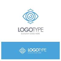 Eye Test Search Science Blue outLine Logo with place for tagline vector