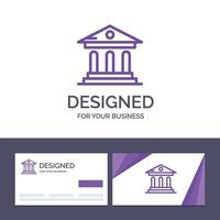 Creative Business Card and Logo template University Bank Campus Court Vector Illustration