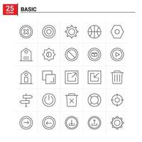 25 Basic icon set vector background