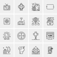 16 iconos universales de negocios vector ilustración de icono creativo para usar en proyectos relacionados con la web y dispositivos móviles