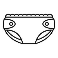 Soft material diaper icon, outline style vector