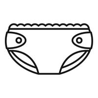 Soft material diaper icon, outline style vector